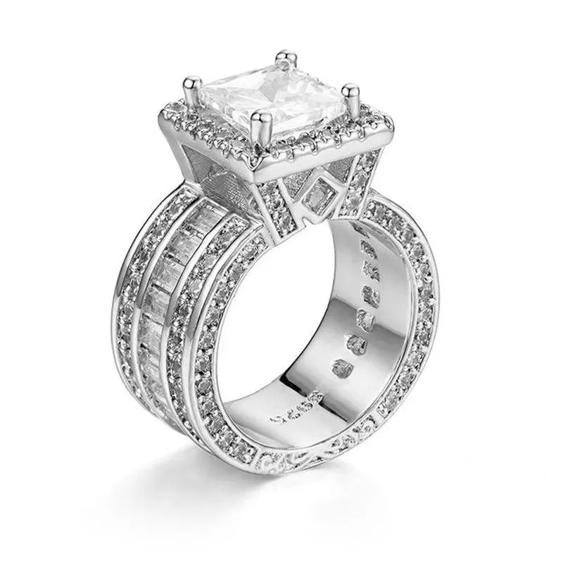 Vintage Court Ring 925 Silver For Women Wedding Jewelry