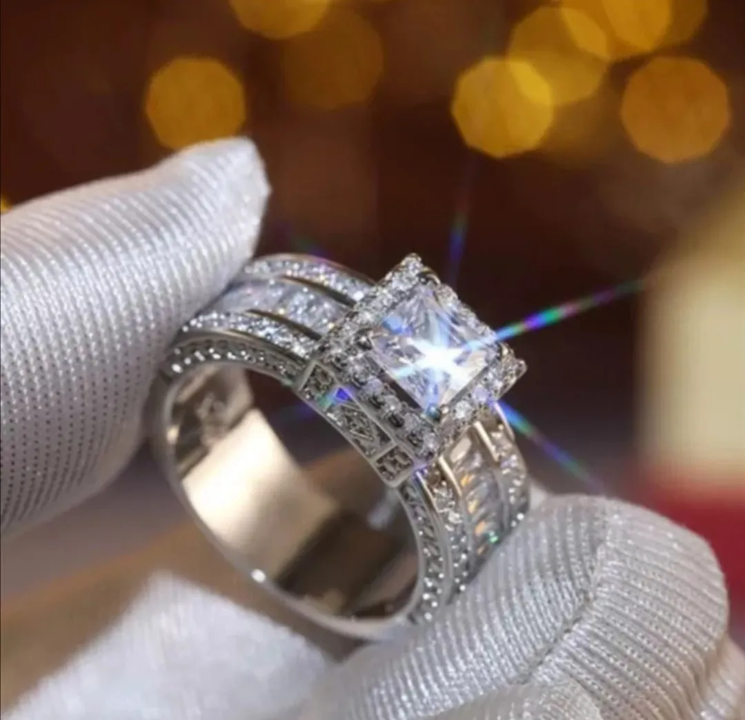 Vintage Court Ring 925 Silver For Women Wedding Jewelry