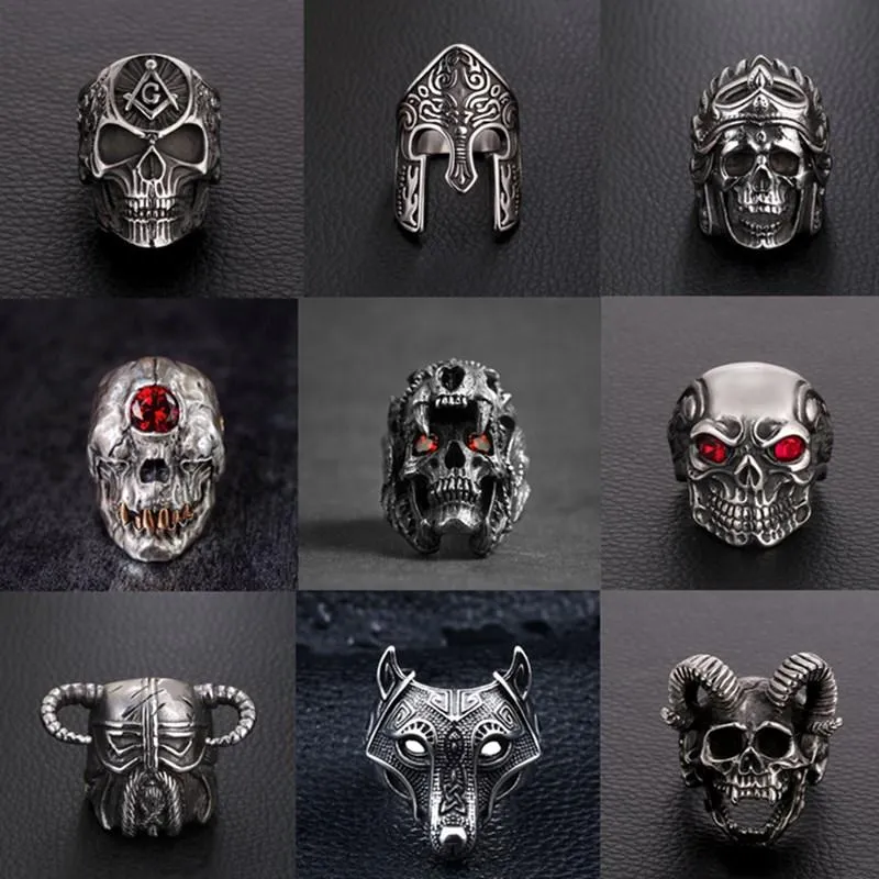 Vintage Gothic Biker Rings
