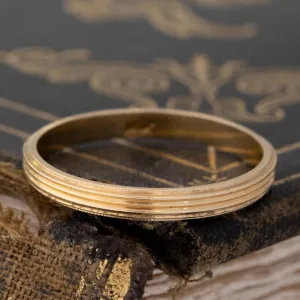 Vintage Grooved Wedding Band, 2.4mm