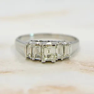 Vintage Step Cut Diamond Band Platinum
