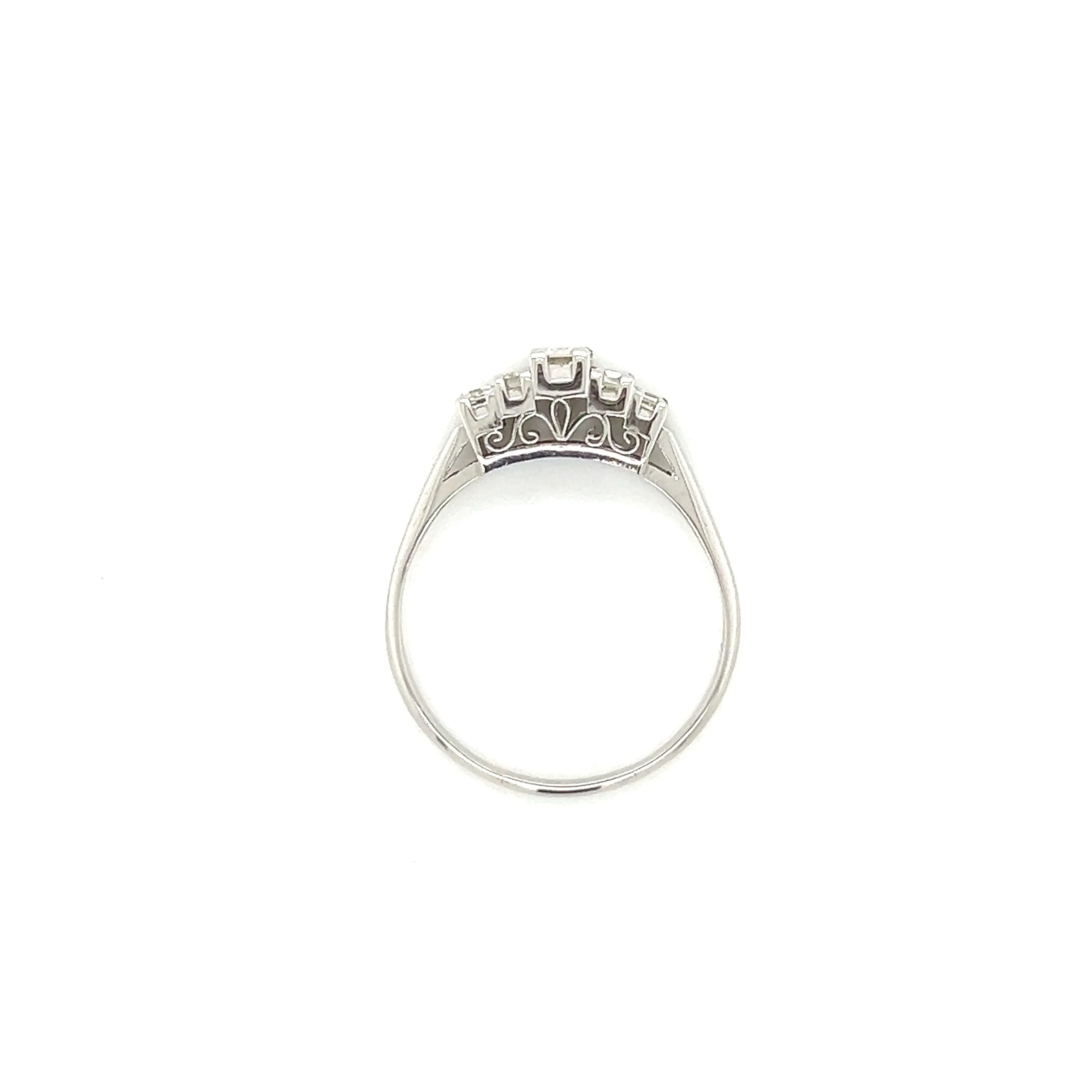 Vintage Step Cut Diamond Band Platinum