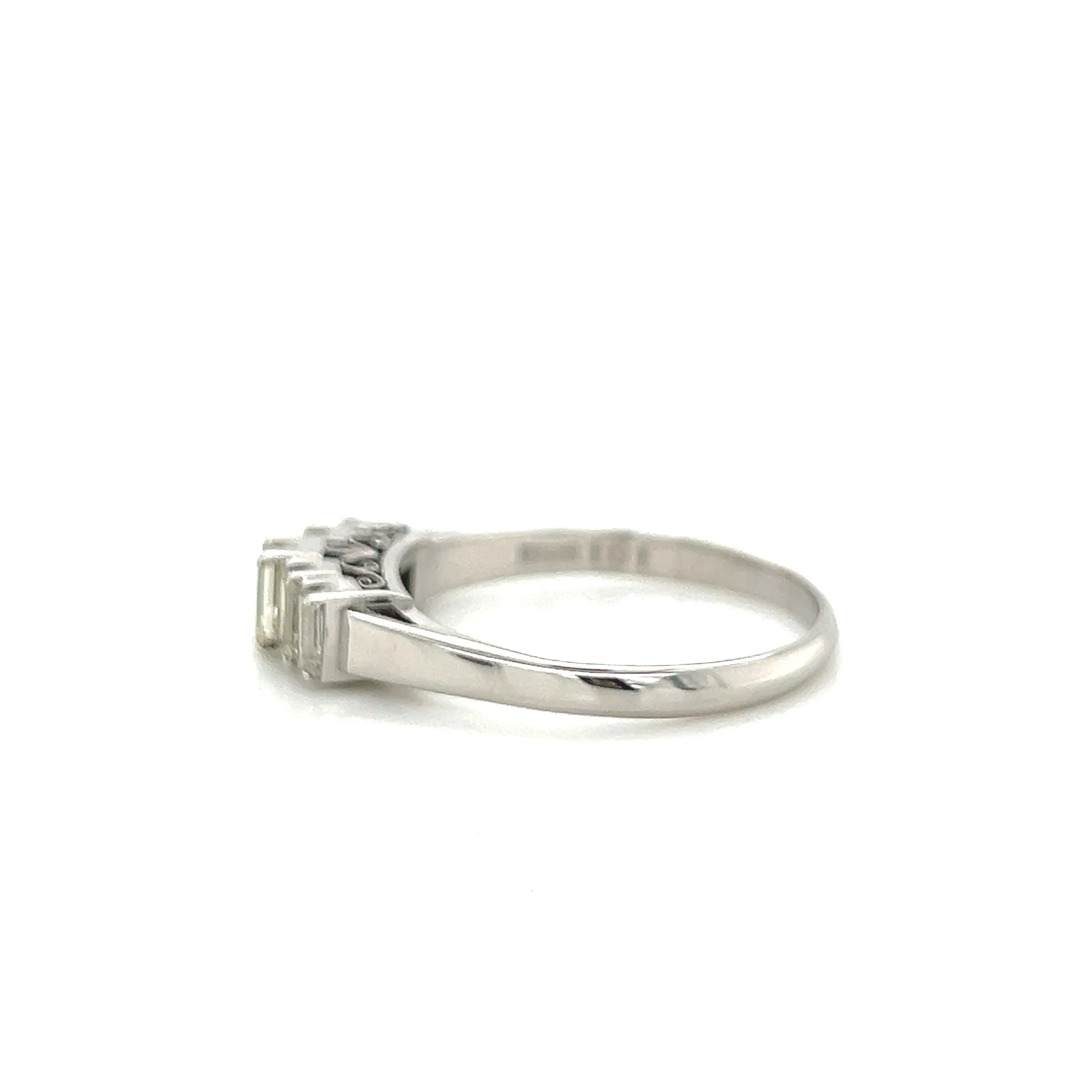 Vintage Step Cut Diamond Band Platinum