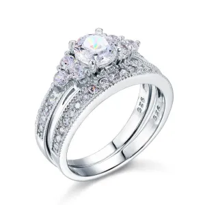 Vintage Style 1.0 Ct Diamond 2-Pc Engagement Ring Set