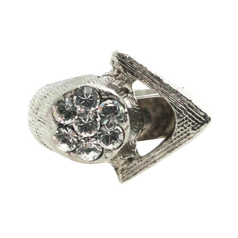 Vintage triangle and rhinestone ring