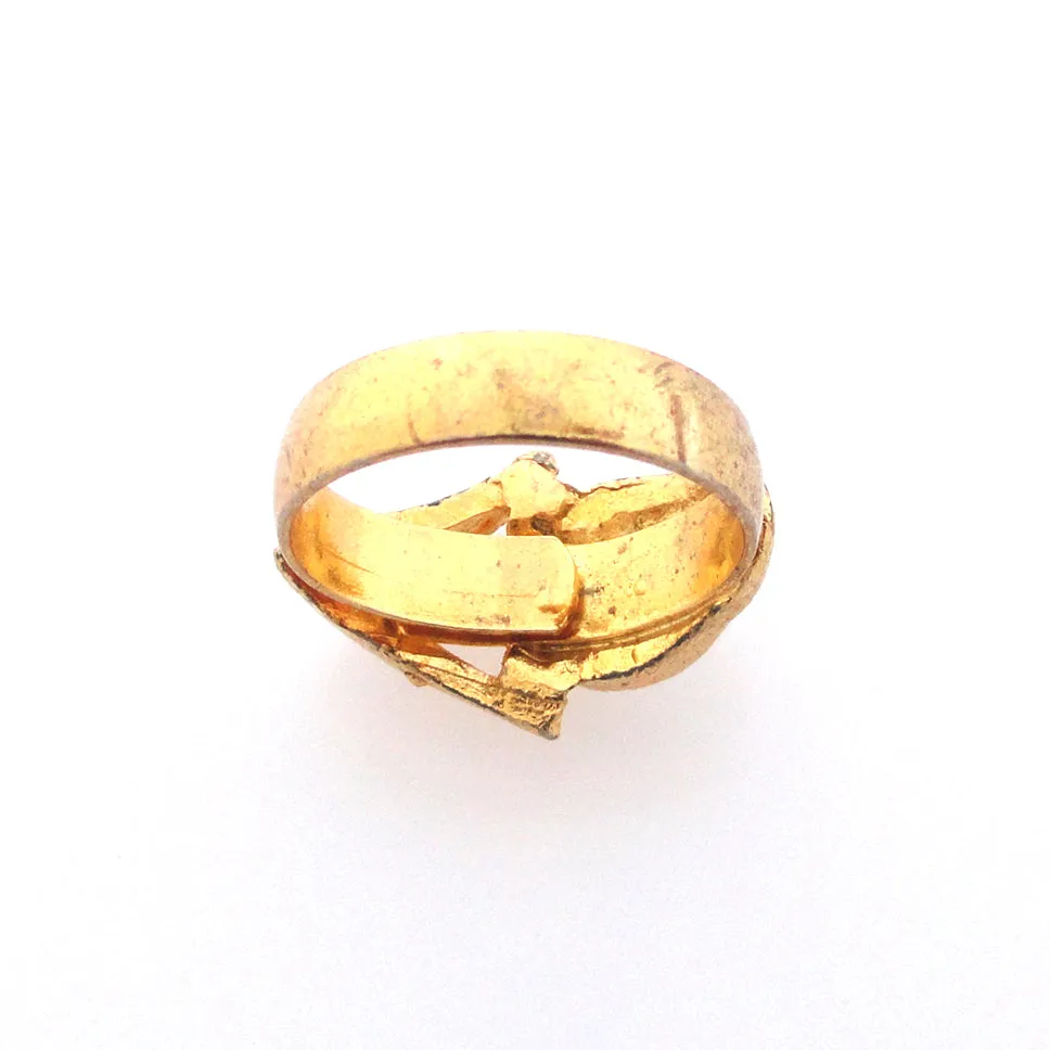 Vintage triangle and rhinestone ring