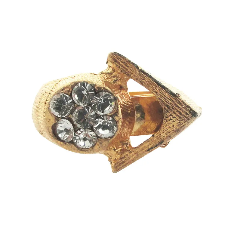 Vintage triangle and rhinestone ring