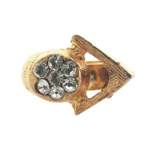 Vintage triangle and rhinestone ring