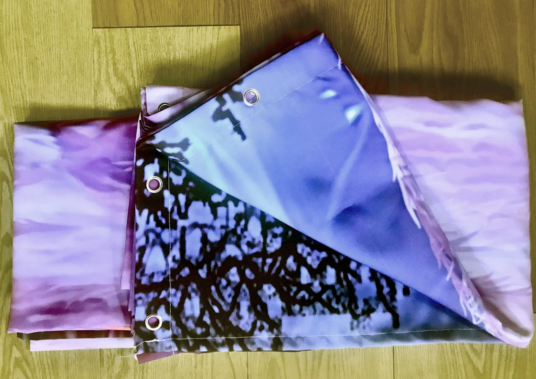 Waterproof Shower Curtain Featuring Purple Willow Tree Impressionist Art, Unique Artsy Bathroom Decor