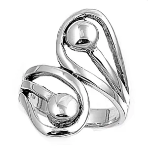 Wave Ball Teardrop Wide Fashion Ring New .925 Sterling Silver Band Sizes 6-10
