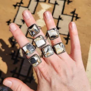 White Buffalo x Bronze Square Rings