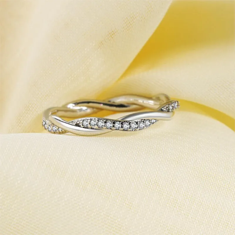 White Gemstone Engagement Ring For Women Zircon Jewelry