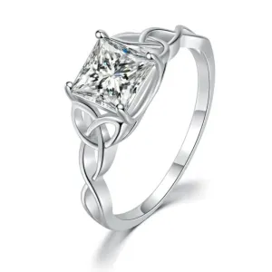 White Gemstone Engagement Ring For Women Zircon Jewelry