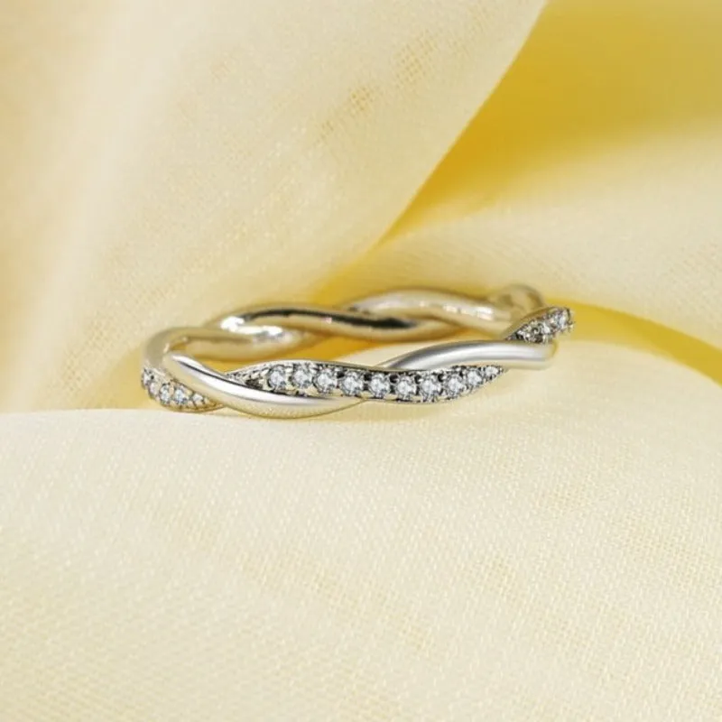 White Gemstone Engagement Ring For Women Zircon Jewelry