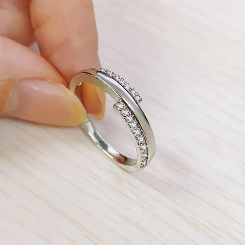 White Gemstone Engagement Ring For Women Zircon Jewelry