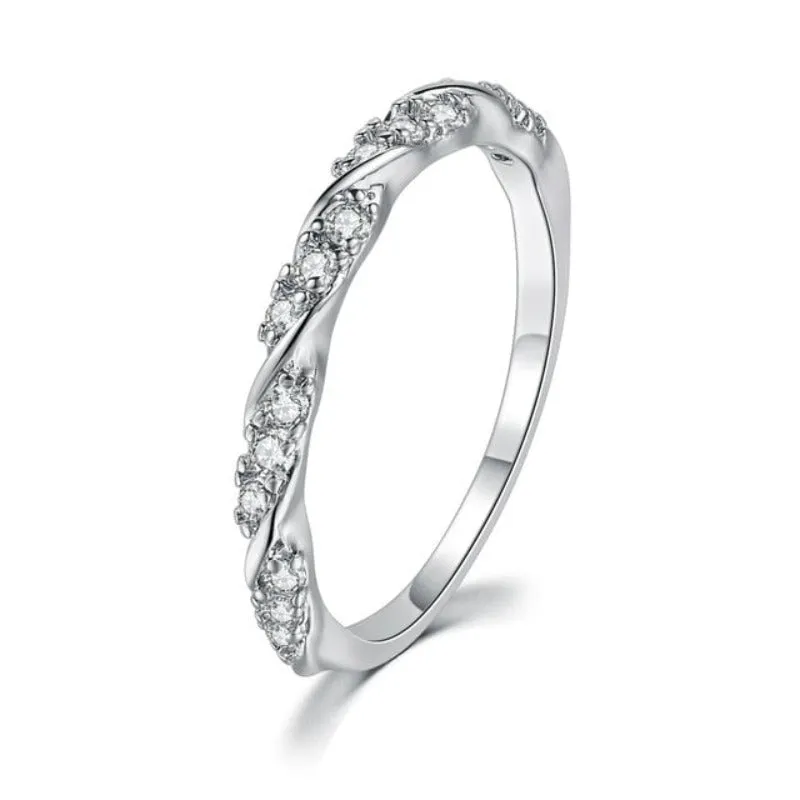 White Gemstone Engagement Ring For Women Zircon Jewelry
