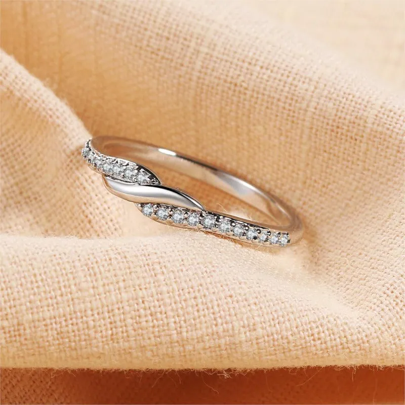 White Gemstone Engagement Ring For Women Zircon Jewelry