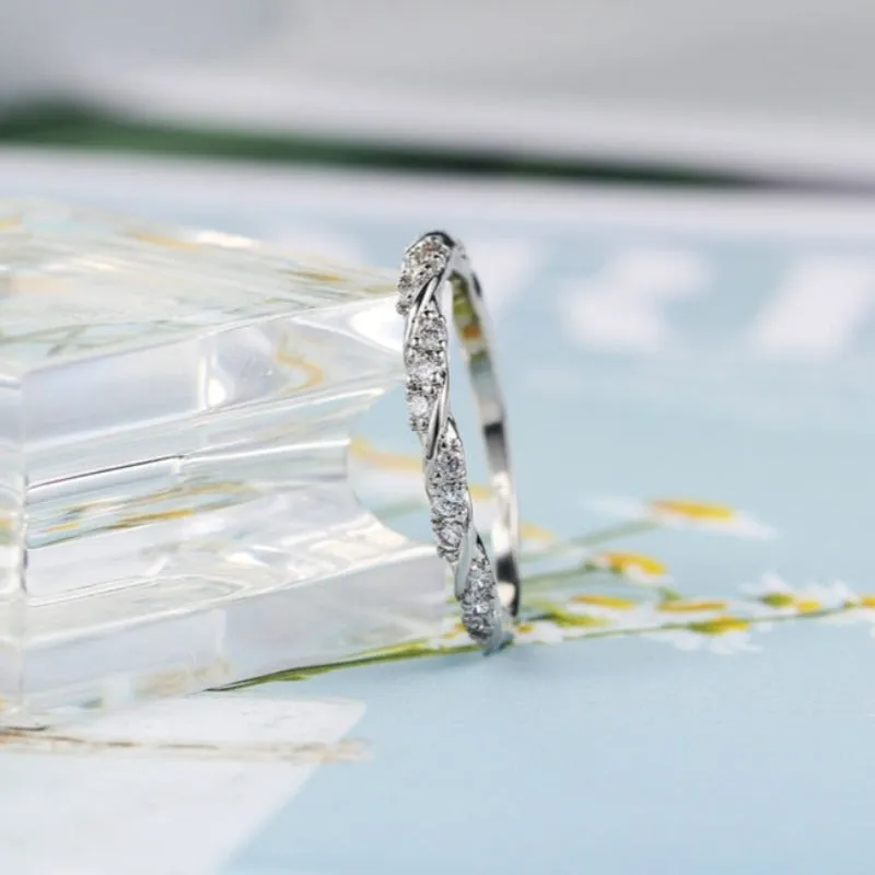 White Gemstone Engagement Ring For Women Zircon Jewelry