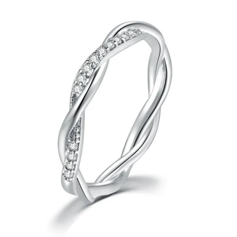 White Gemstone Engagement Ring For Women Zircon Jewelry