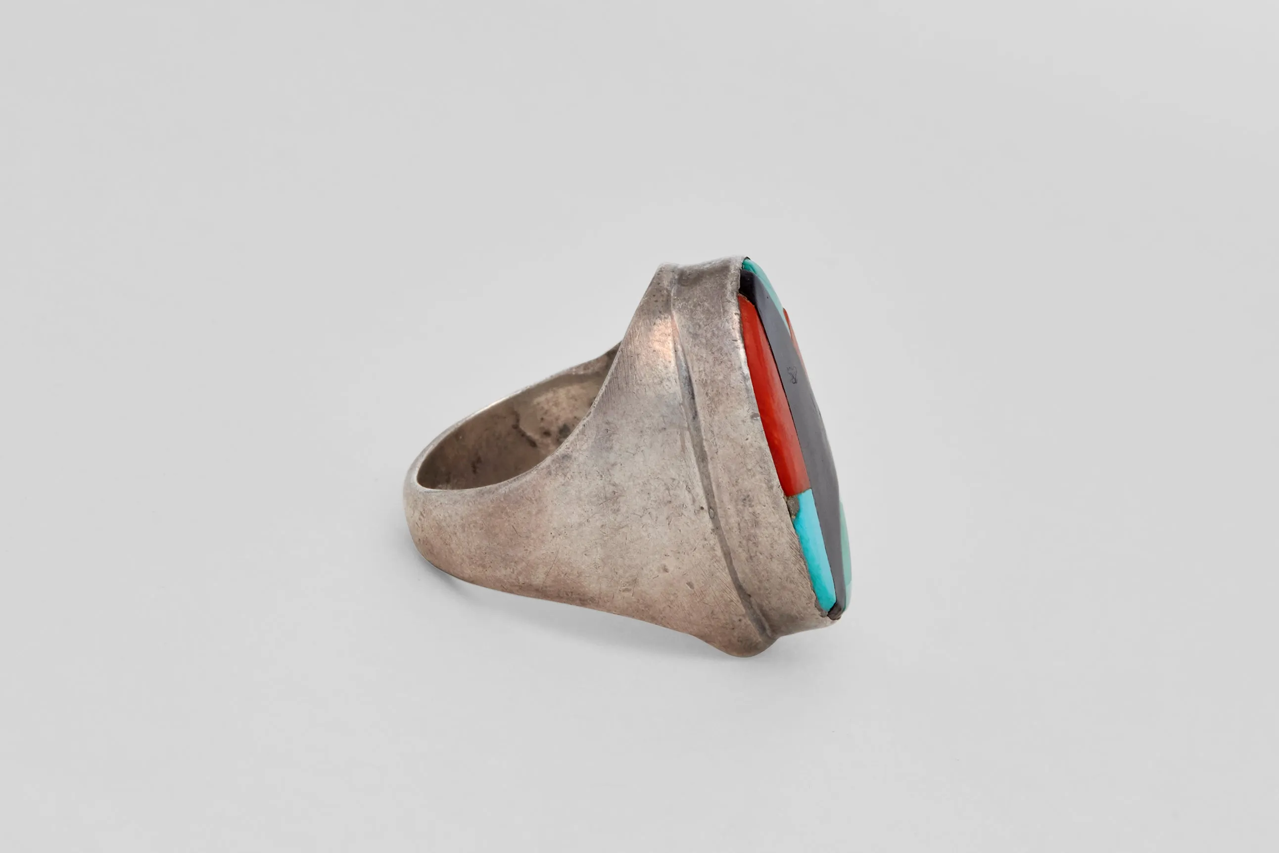 Zuni Long Multi Stone Inlay Ring
