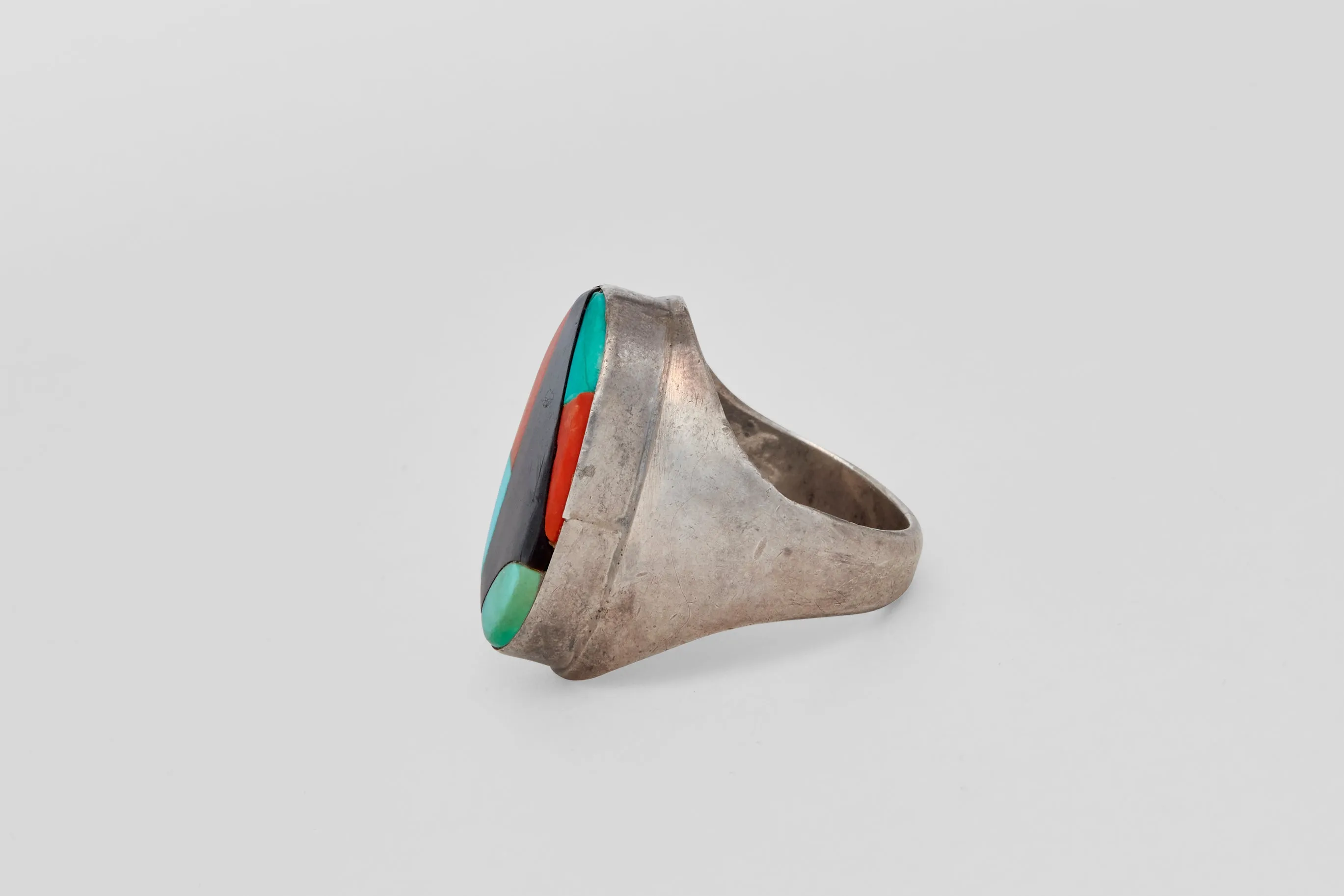 Zuni Long Multi Stone Inlay Ring