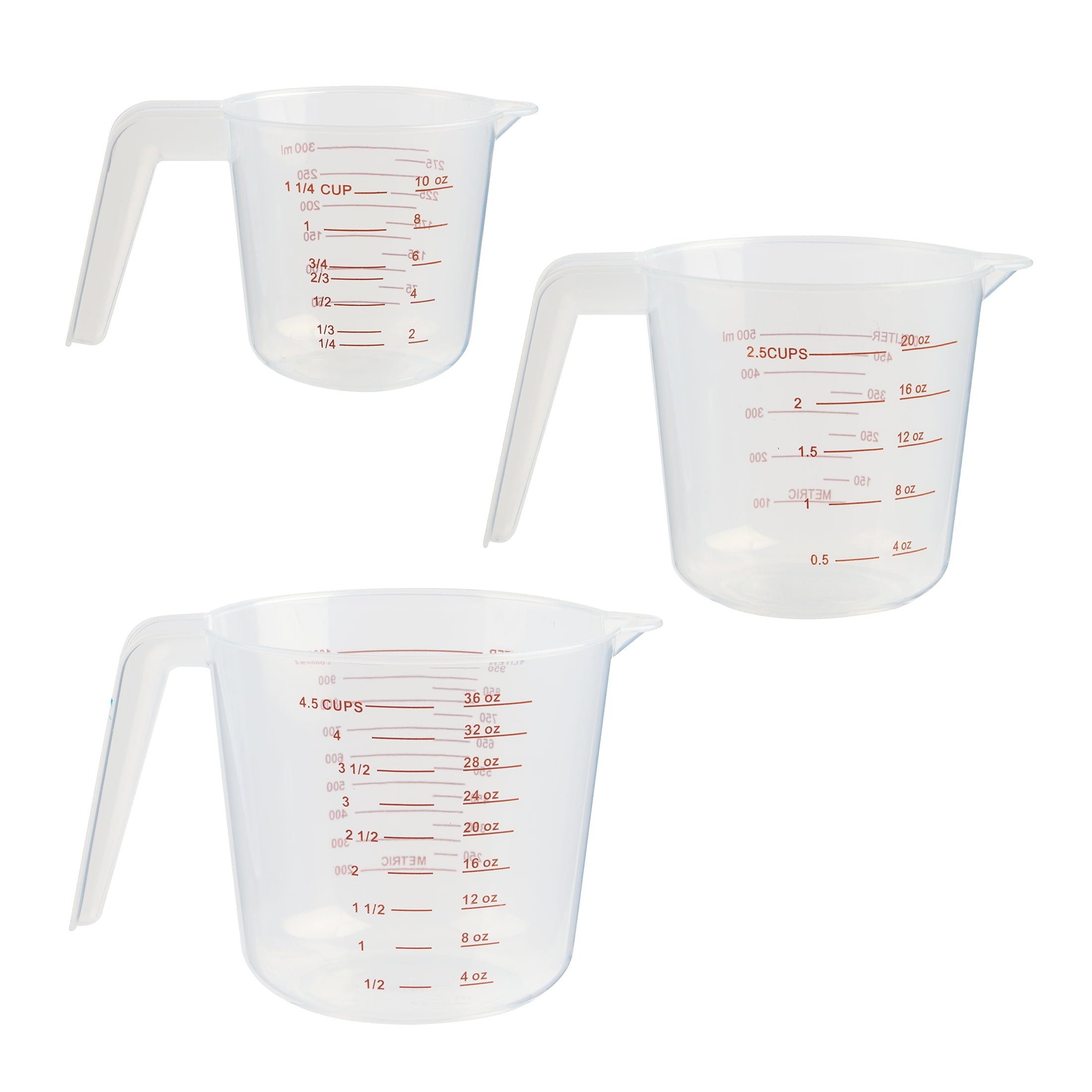Mainstays-3-Piece-Tapered-Spout-Nesting-Plastic-Measuring-Cups-Set-Clear_876f3022-4723-4633-afb2-a058cabcd34f.39926a5512bffd47861cc80c6d0c18b0 Mainstays 3-Piece Tapered Spout Nesting Plastic Measuring Cups Set, Clear